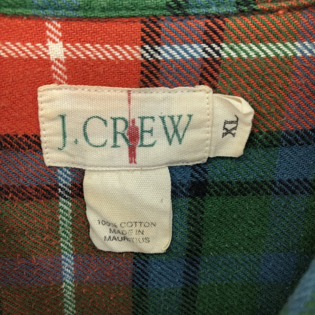 90'S J.Crew Long Sleeve Flannel Check Shirt Men's XL Long Sleeve Vintage /eaa476710