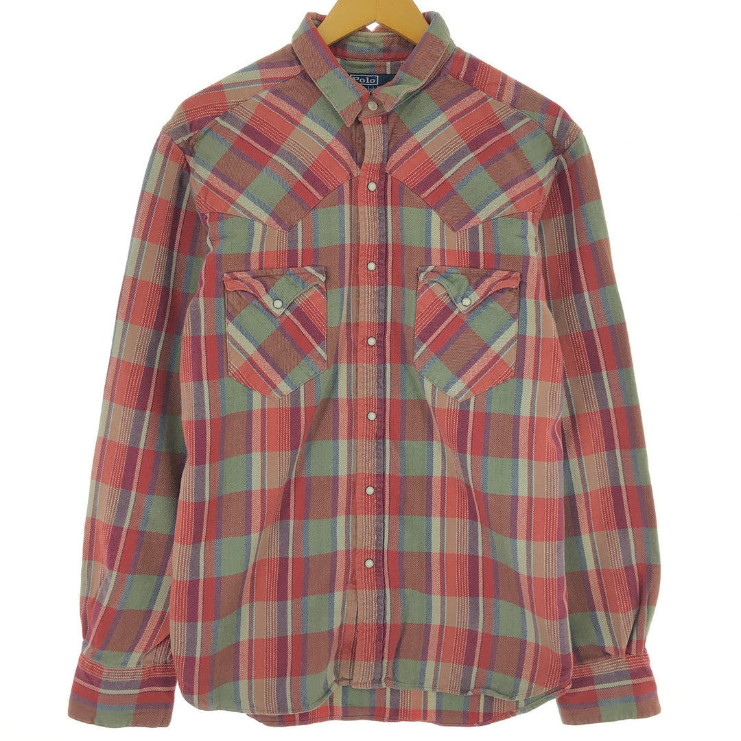 Ralph Lauren POLO by Ralph Lauren RL WESTERN Long Sleeve Western Flannel Check Shirt Men's L / eaa476711