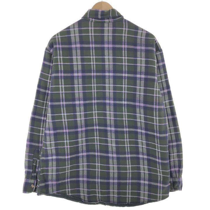 ST. JOHN'S BAY Long Sleeve Heavy Flannel Check Shirt Men's Size L /eaa476719