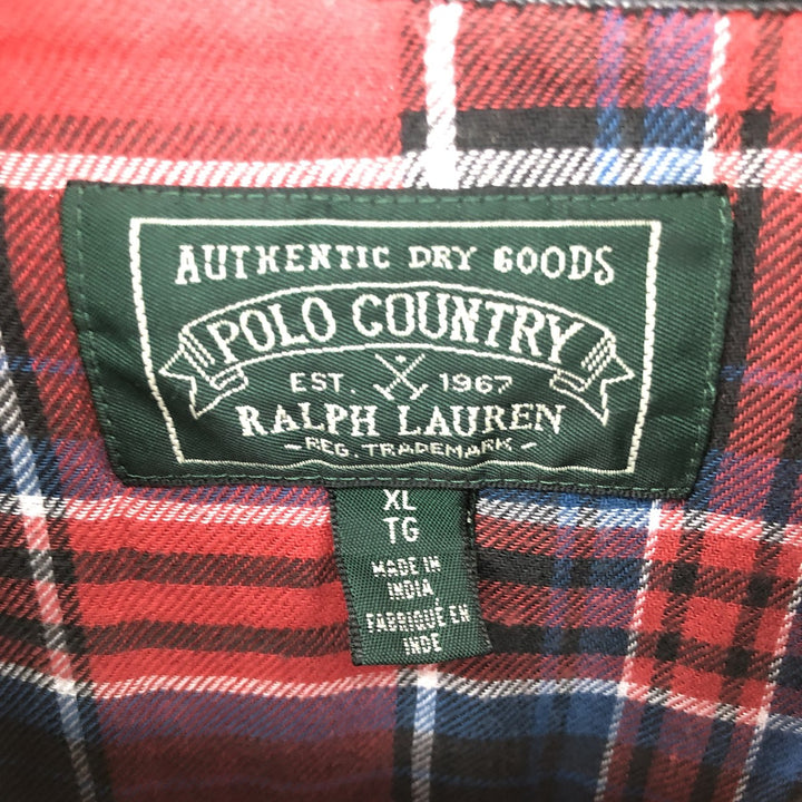 Ralph Lauren Polo Country Buffalo Check Long Sleeve Western Flannel Check Shirt Men's XL / eaa476721