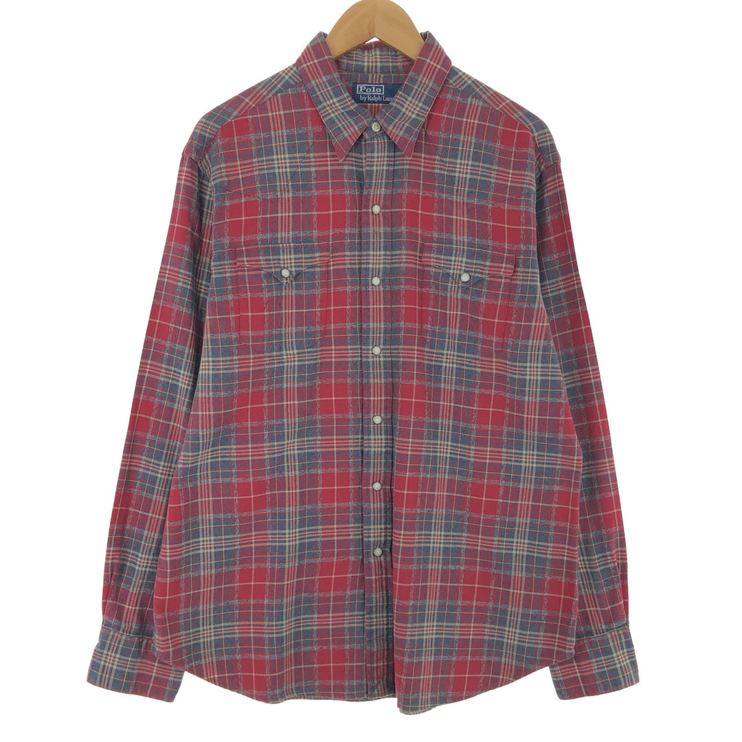 Ralph Lauren POLO by Ralph Lauren Long Sleeve Western Flannel Check Shirt Men's L / eaa476734