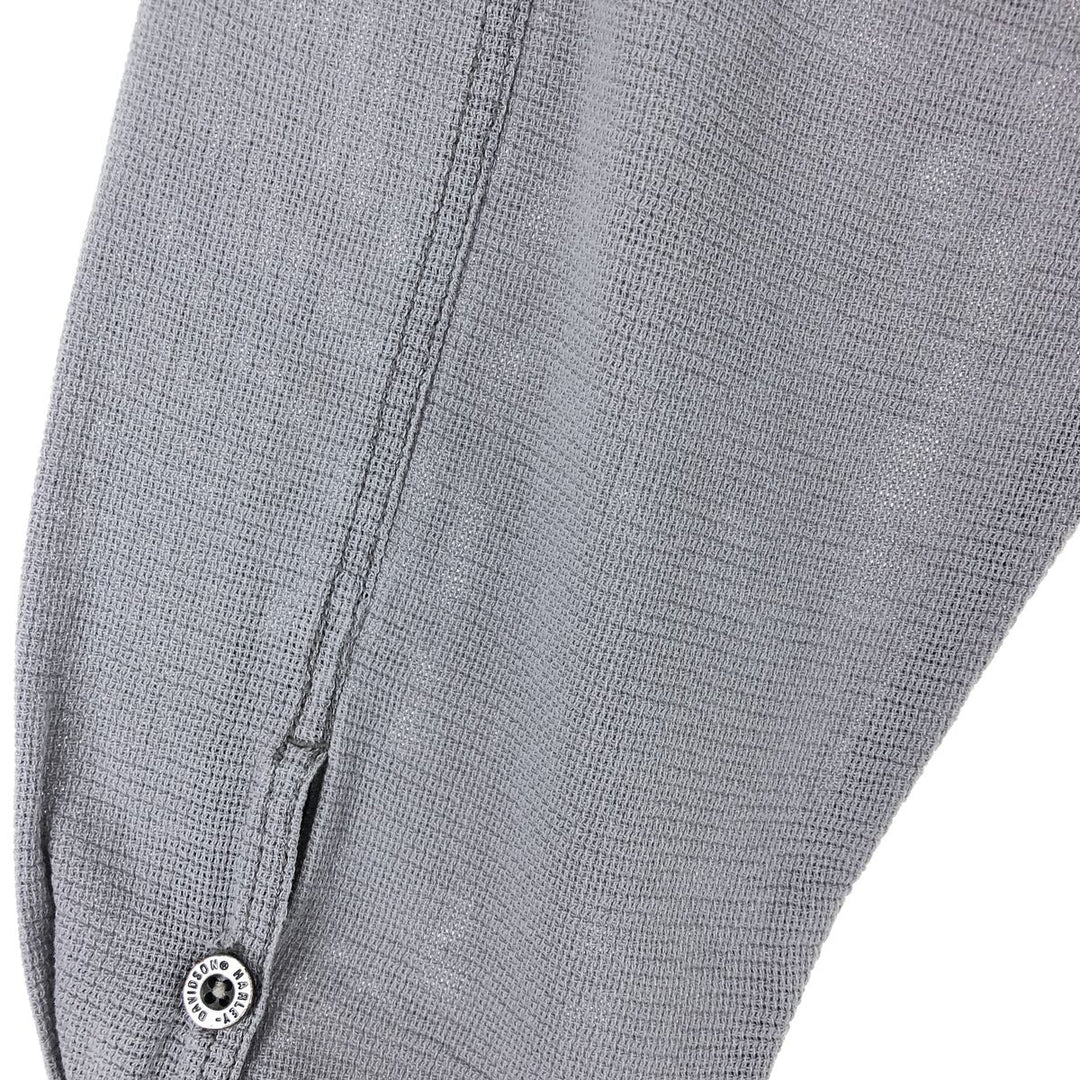 Harley-Davidson Long Sleeve Work Shirt, Men's XL cotton gray type Vintage Second Hand