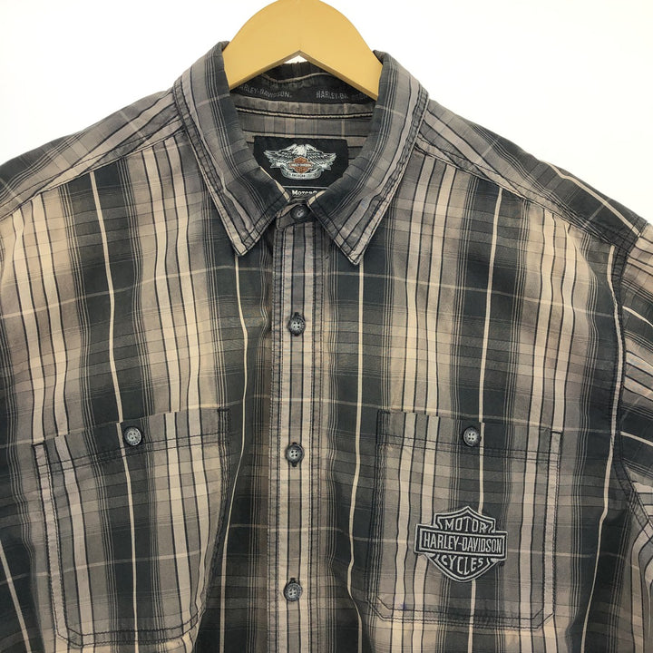 Harley-Davidson Check Pattern Long Sleeve Button-Down Work Shirt Men's XL / eaa476766