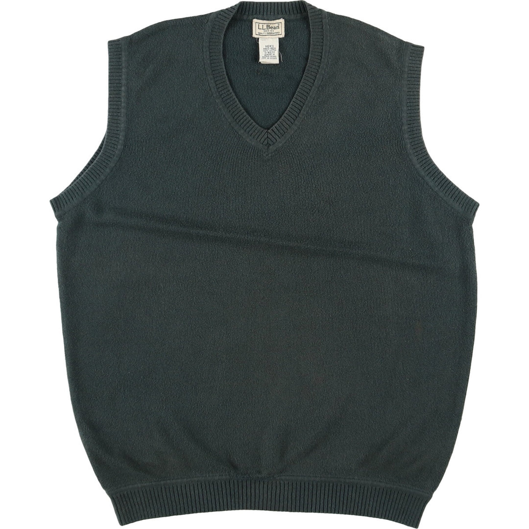 LLBean V-neck cotton knit vest, men's size M /eaa476798