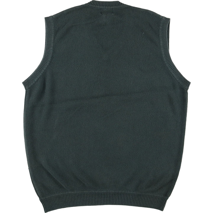 LLBean V-neck cotton knit vest, men's size M /eaa476798