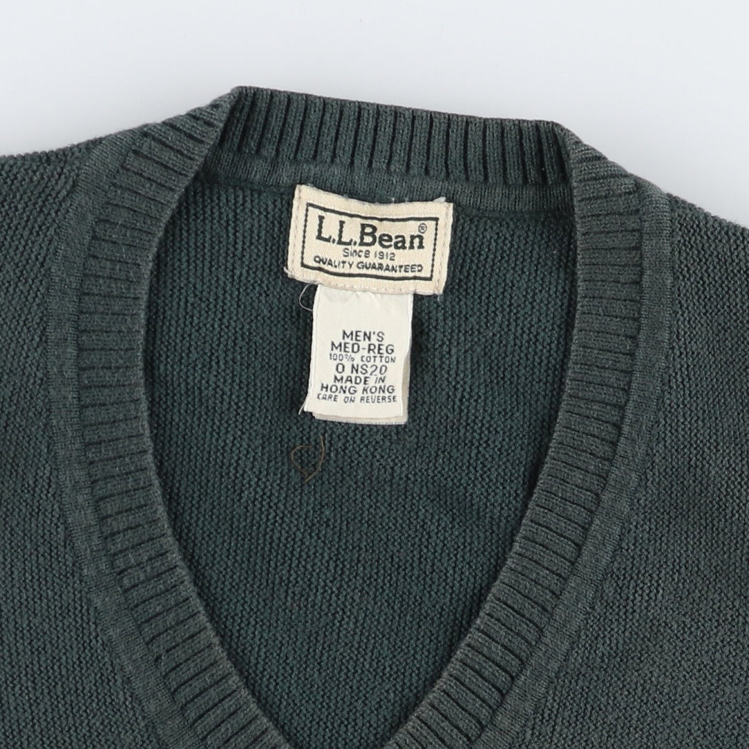 LLBean V-neck cotton knit vest, men's size M /eaa476798