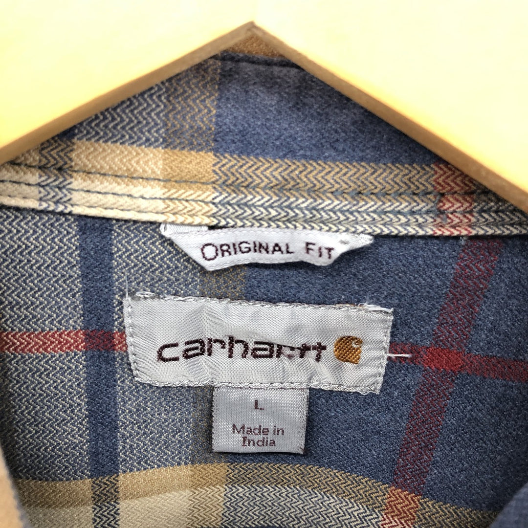 Carhartt ORIGINAL FIT long sleeve cotton check shirt, men's size L / eaa476815