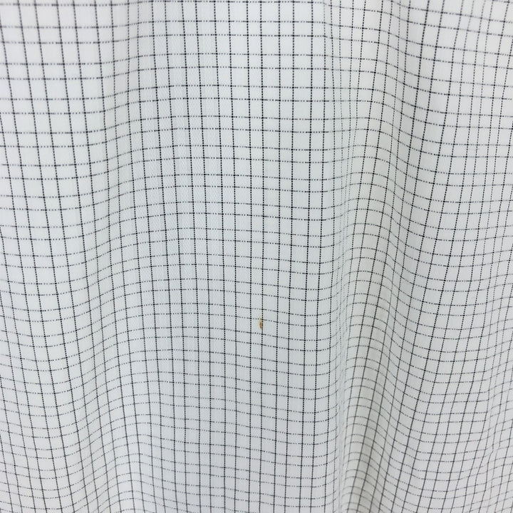 Calvin Klein wide-collar long-sleeved cotton check shirt, men's size L cotton white type Vintage Second Hand