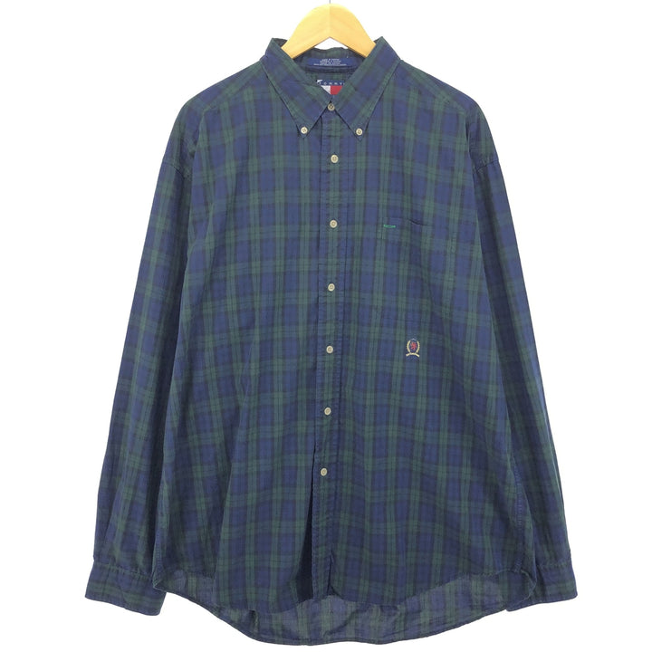 90'S Tommy Hilfiger Blackwatch Check Long Sleeve Button-Down Check Shirt Men's XL /eaa476823