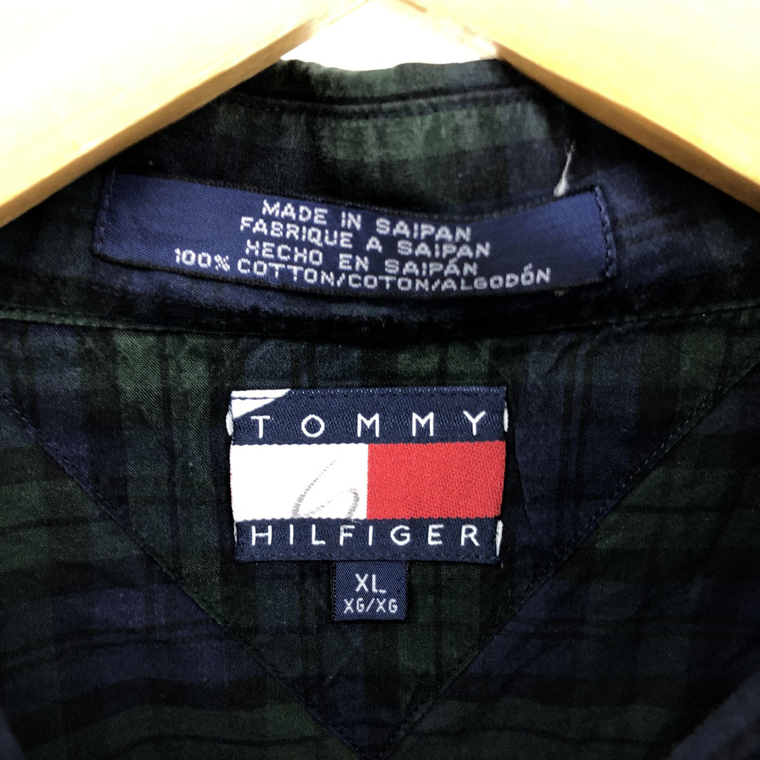 90'S Tommy Hilfiger Blackwatch Check Long Sleeve Button-Down Check Shirt Men's XL /eaa476823