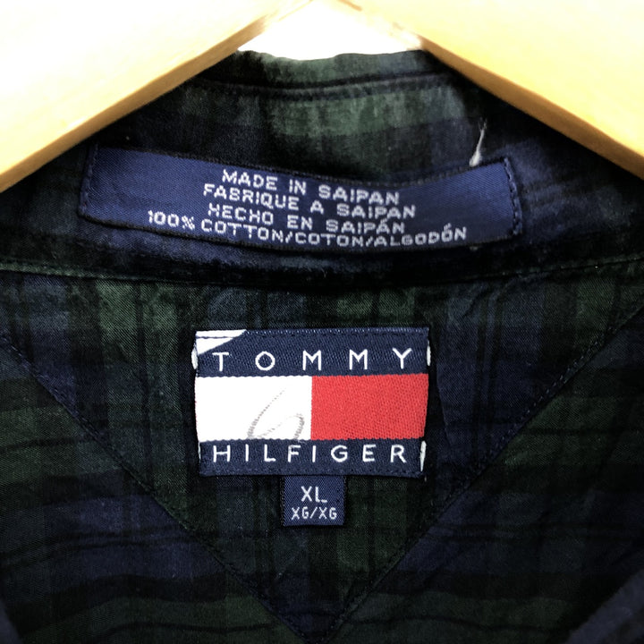 90'S Tommy Hilfiger Blackwatch Check Long Sleeve Button-Down Check Shirt Men's XL /eaa476823