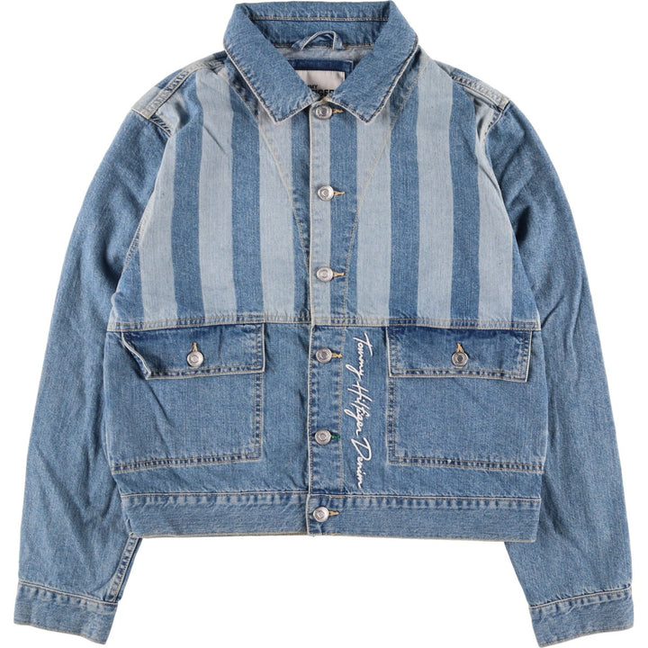 Tommy Hilfiger TOMMY HILFIGER DENIM Stripe Pattern Denim Jacket G-Jean Men's L size / eaa476970