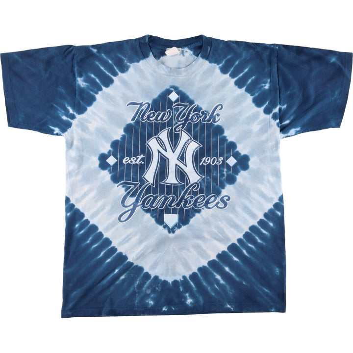 90'S Lee MLB New York Yankees Tie-dye Pattern Logo T-shirt Made in USA Men's L Vintage /eaa477012