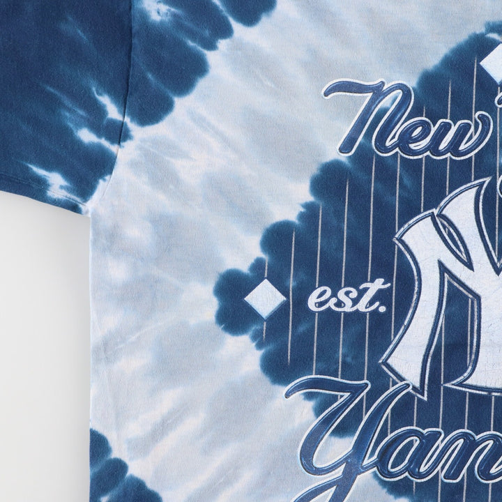 90'S Lee MLB New York Yankees Tie-dye Pattern Logo T-shirt Made in USA Men's L Vintage /eaa477012