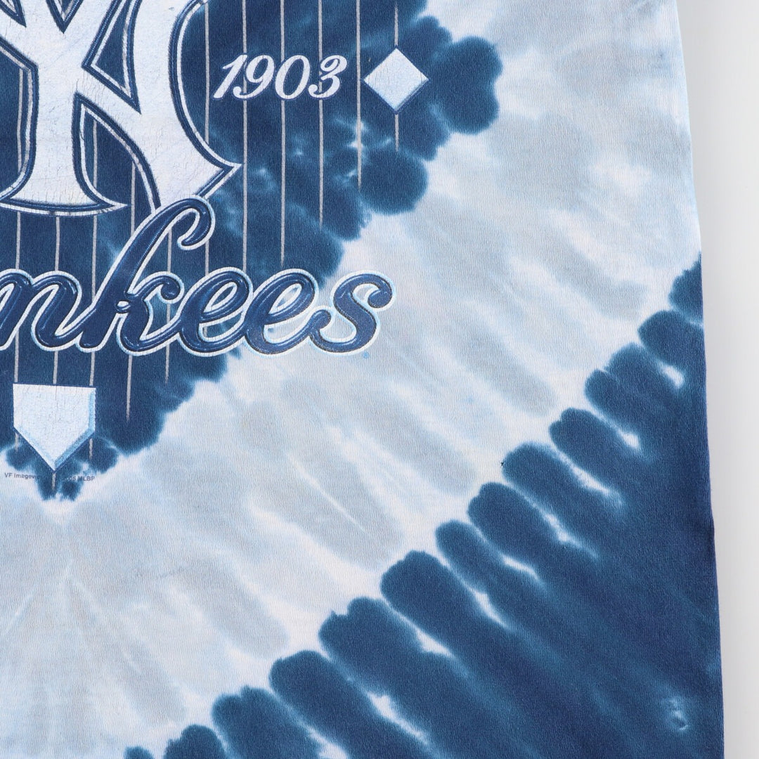 90'S Lee MLB New York Yankees Tie-dye Pattern Logo T-shirt Made in USA Men's L Vintage /eaa477012