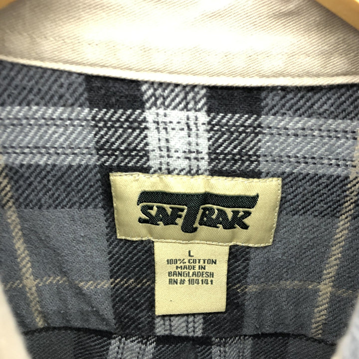 SAFTBAK Long Sleeve Flannel Check Shirt Men's Size L /eaa477060