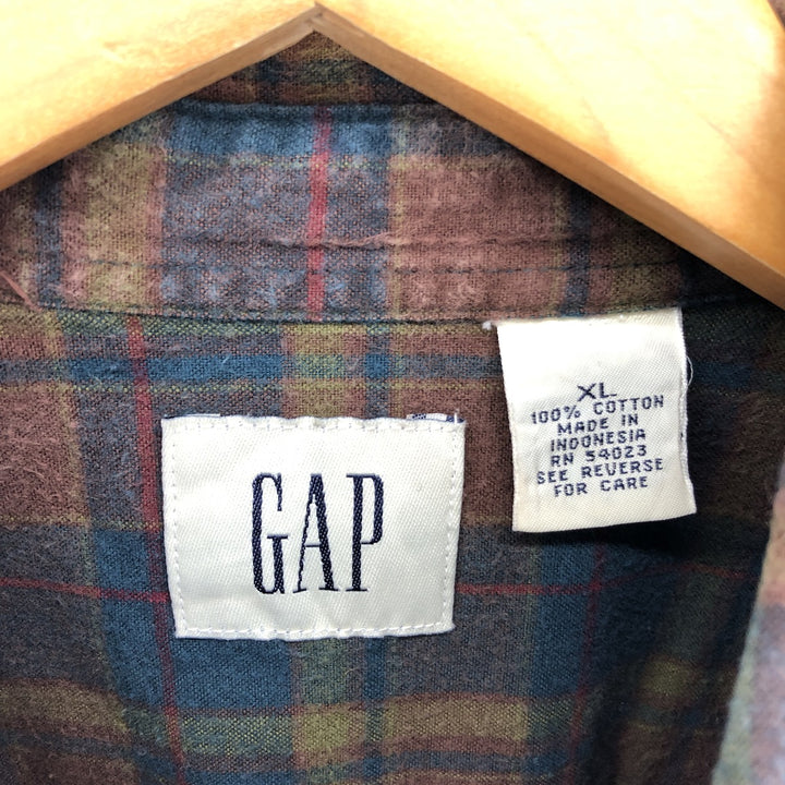 90'S GAP Old Gap Long Sleeve Light Nell Check Shirt Men's XL Vintage /eaa477061