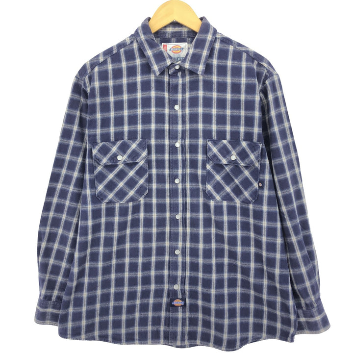 Dickies Ombre Check Long Sleeve Light Nell Check Shirt Men's L size / eaa477064