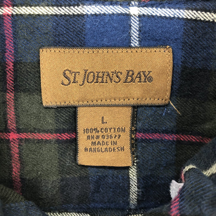 ST JHON'S BAY Long Sleeve Button Down Light Flannel Check Shirt Men's Size L /eaa477075