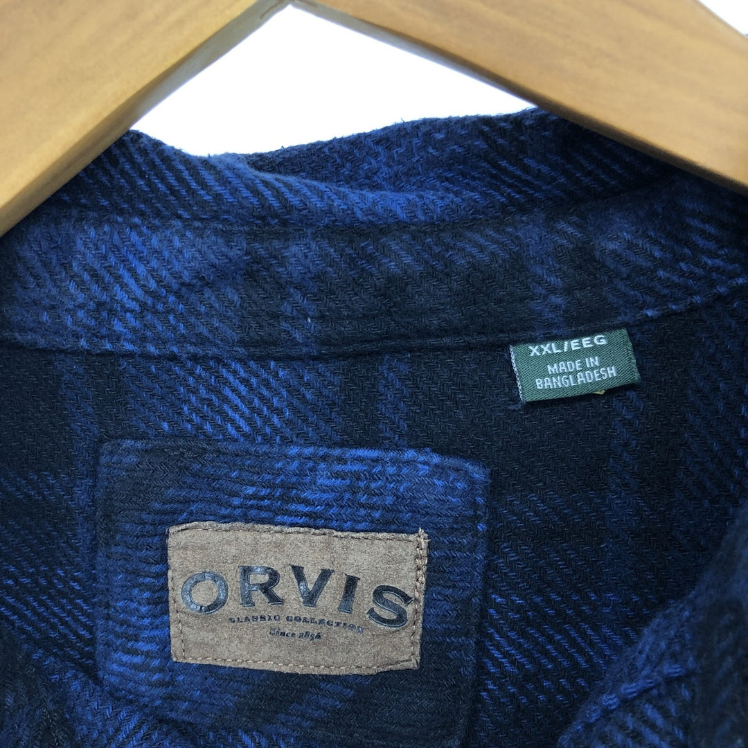 ORVIS Long Sleeve Heavy Flannel Check Shirt Men's XXL /eaa477090