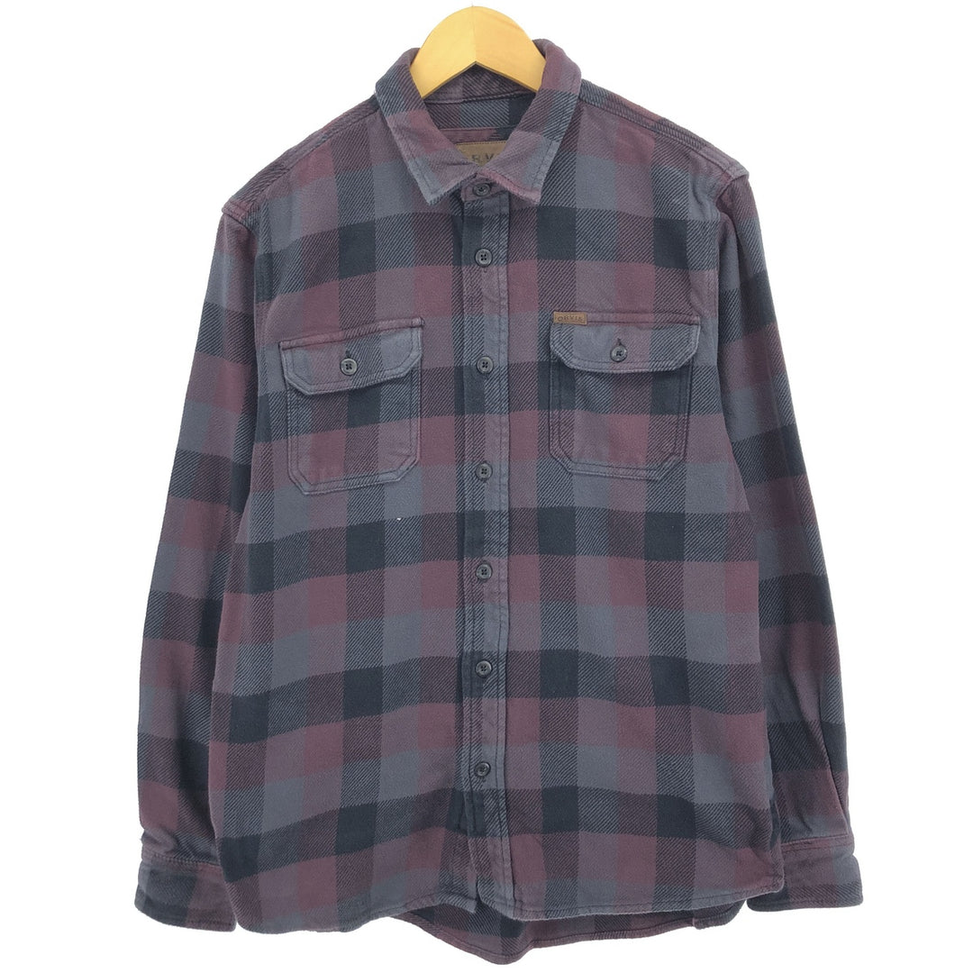 ORVIS Long Sleeve Heavy Flannel Check Shirt Men's M Size /eaa477095