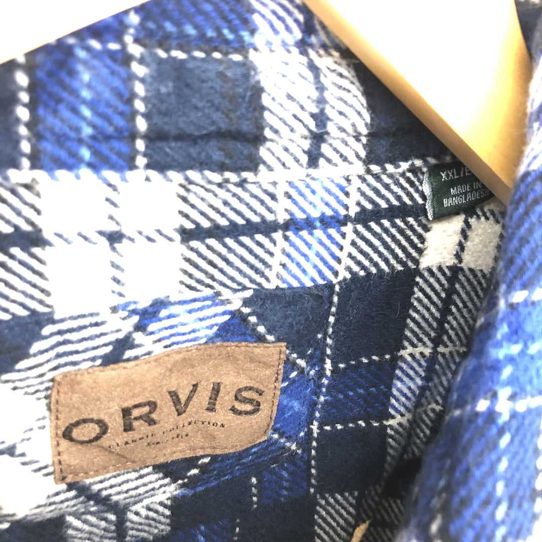 ORVIS Long Sleeve Heavy Flannel Check Shirt Men's XXL / eaa477098