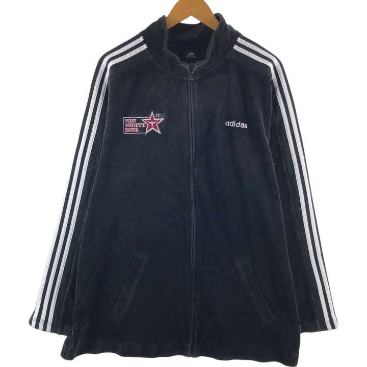 00'S Adidas Velour Jersey Track Jacket Men's XL cotton black type Vintage Second Hand