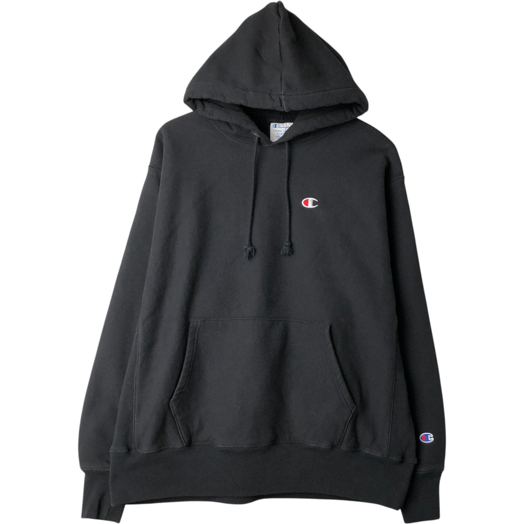 Champion REVERSE WEAVE Reverse Weave Sweat Pullover Hoodie Men's XL cotton black type Vintage Second Hand
