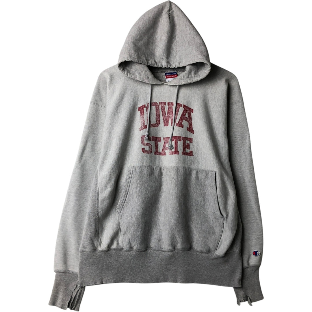 Champion Reverse Weave Iowa State University College Sweatshirt Pullover Hoodie, Made in USA, Men's Size L (approx.) unclear gray type Vintage Second Hand