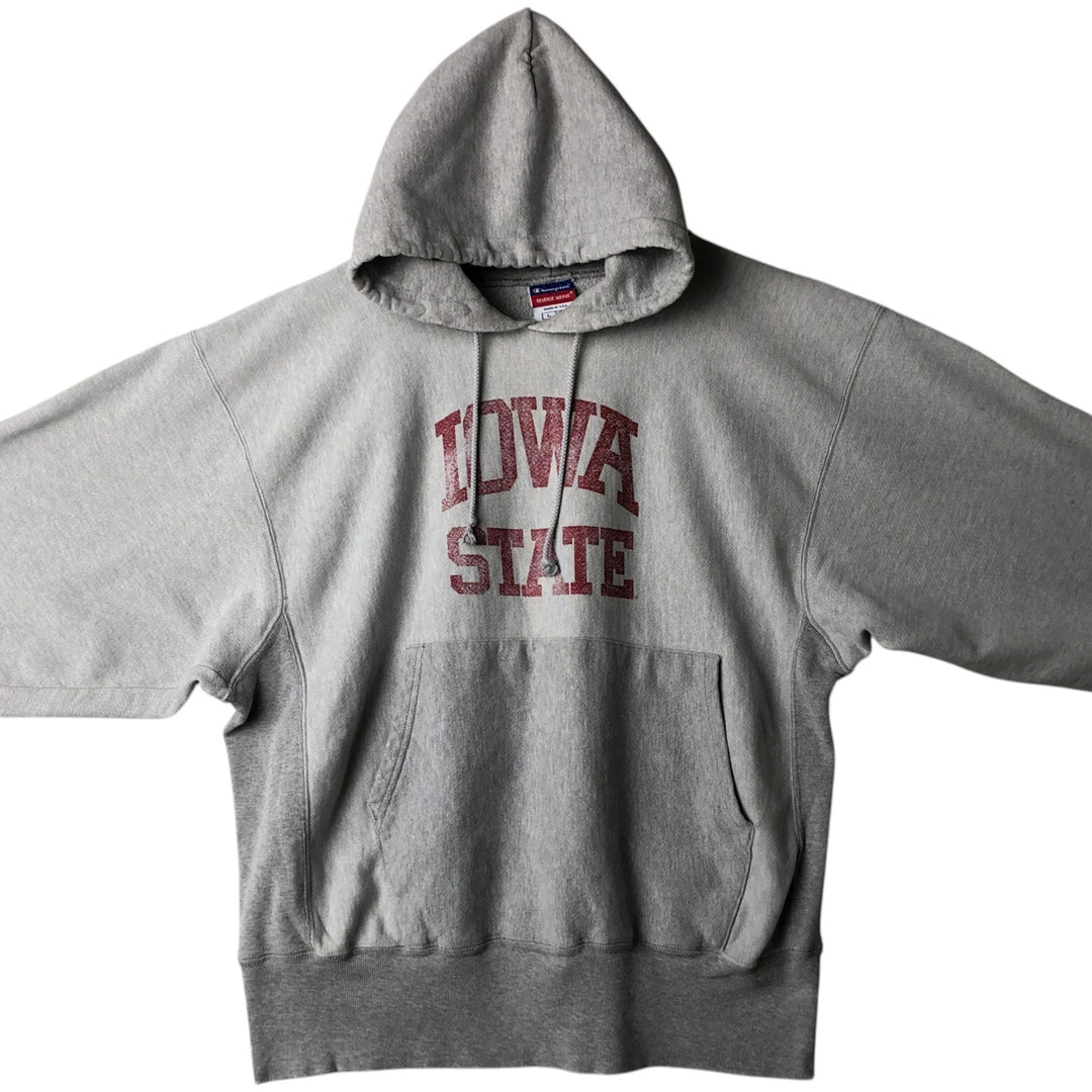 Champion Reverse Weave Iowa State University College Sweatshirt Pullover Hoodie, Made in USA, Men's Size L (approx.) unclear gray type Vintage Second Hand