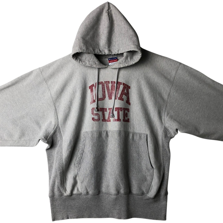 Champion Reverse Weave Iowa State University College Sweatshirt Pullover Hoodie, Made in USA, Men's Size L (approx.) unclear gray type Vintage Second Hand