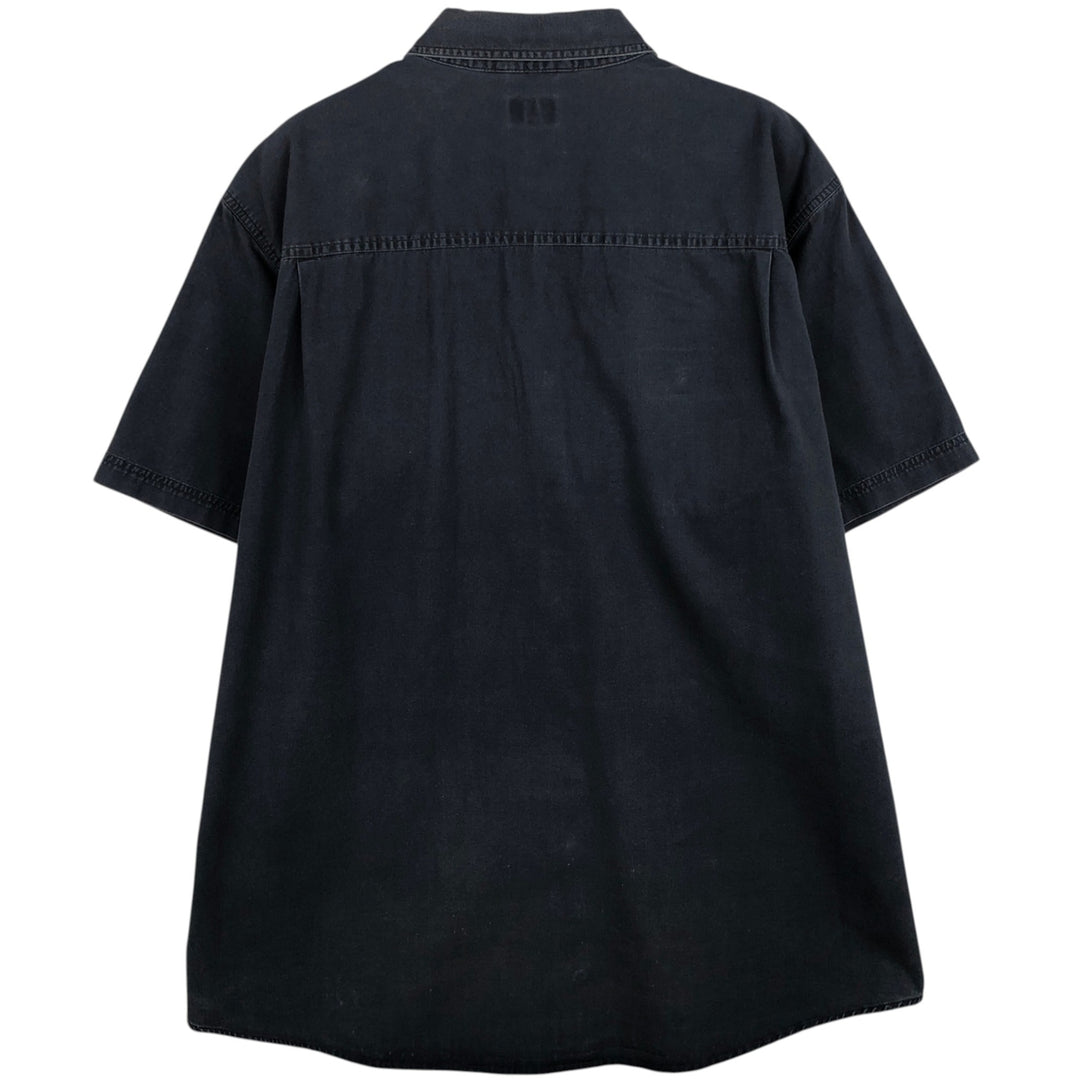 Dickies short-sleeved work shirt, men's size XL. cotton navy blue type Vintage Second Hand