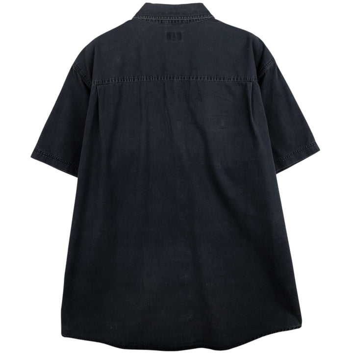 Dickies short-sleeved work shirt, men's size XL. cotton navy blue type Vintage Second Hand