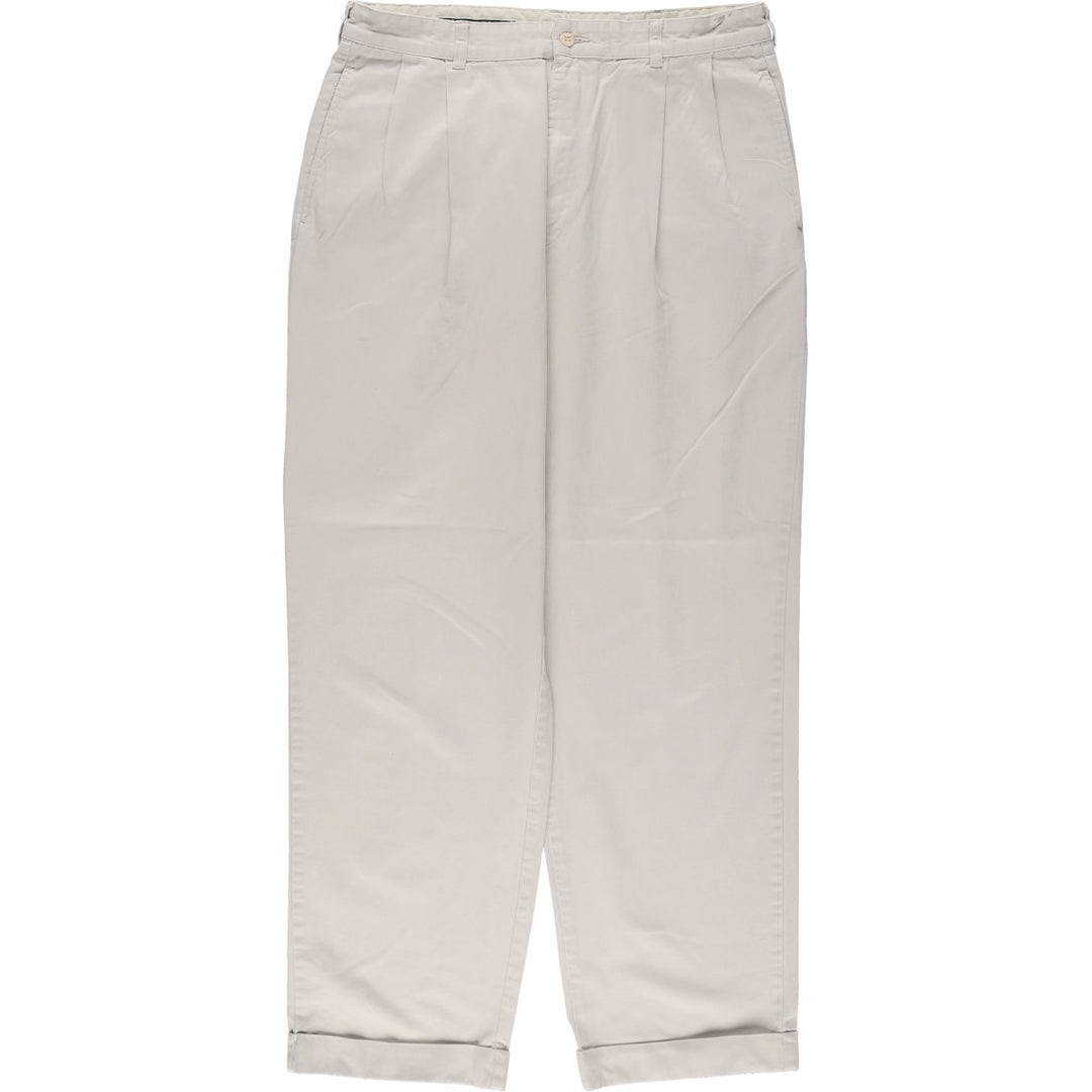 Ralph Lauren Polo Ralph Lauren Two-Pleat Chino Pants, Made in Mexico, Men's Size W34 (approx.) cotton ivory Vintage Second Hand