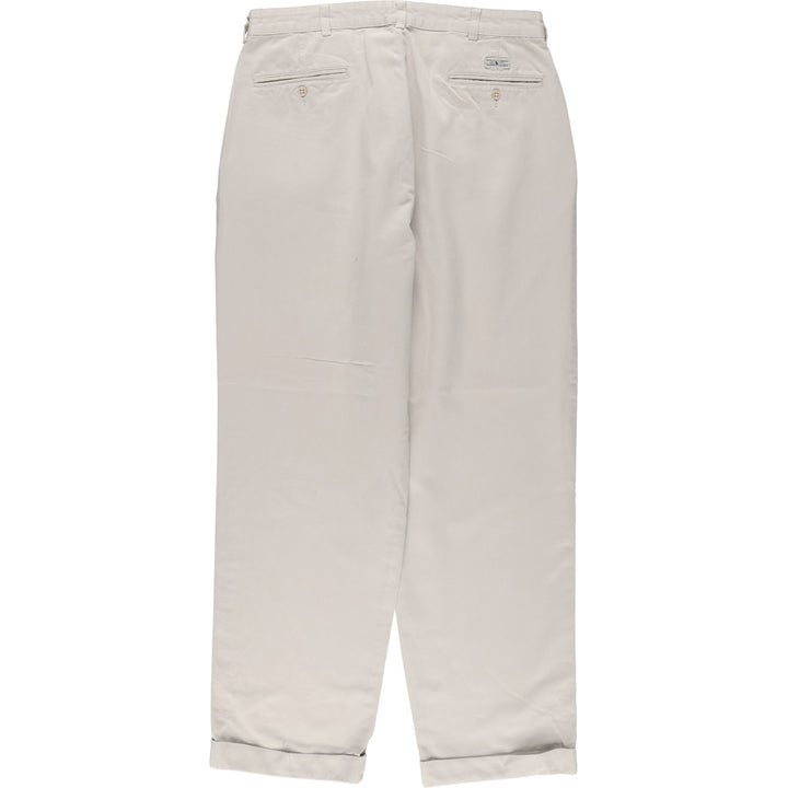 Ralph Lauren Polo Ralph Lauren Two-Pleat Chino Pants, Made in Mexico, Men's Size W34 (approx.) cotton ivory Vintage Second Hand