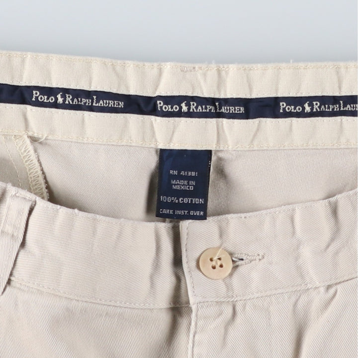 Ralph Lauren Polo Ralph Lauren Two-Pleat Chino Pants, Made in Mexico, Men's Size W34 (approx.) cotton ivory Vintage Second Hand