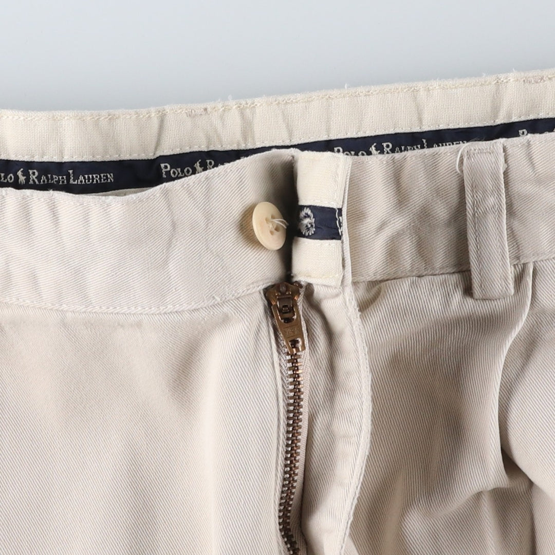 Ralph Lauren Polo Ralph Lauren Two-Pleat Chino Pants, Made in Mexico, Men's Size W34 (approx.) cotton ivory Vintage Second Hand