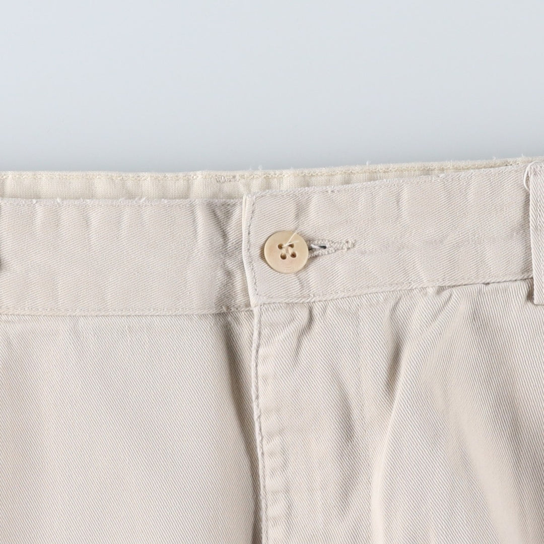 Ralph Lauren Polo Ralph Lauren Two-Pleat Chino Pants, Made in Mexico, Men's Size W34 (approx.) cotton ivory Vintage Second Hand