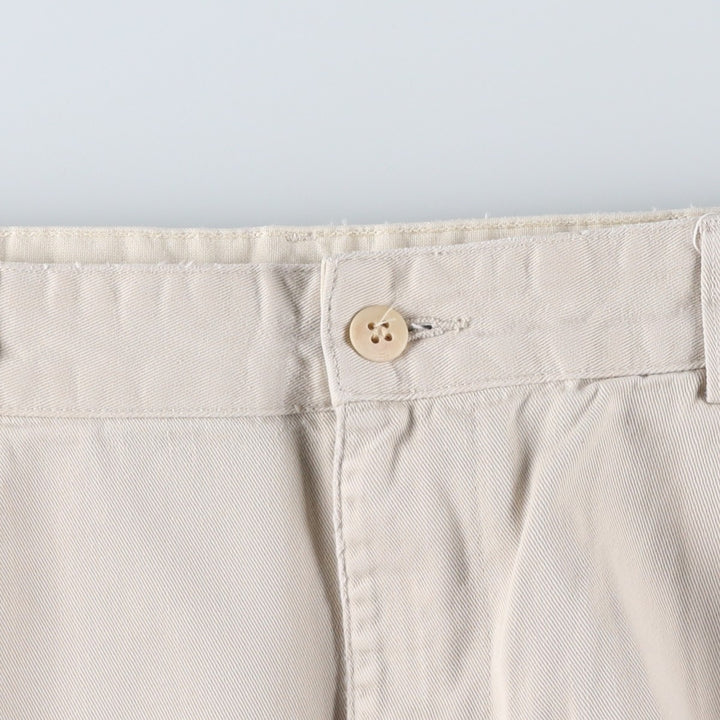 Ralph Lauren Polo Ralph Lauren Two-Pleat Chino Pants, Made in Mexico, Men's Size W34 (approx.) cotton ivory Vintage Second Hand