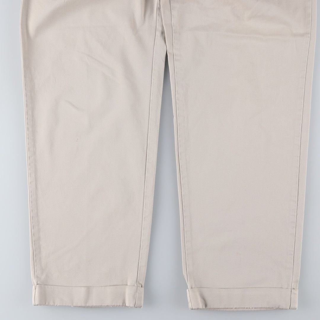 Ralph Lauren Polo Ralph Lauren Two-Pleat Chino Pants, Made in Mexico, Men's Size W34 (approx.) cotton ivory Vintage Second Hand