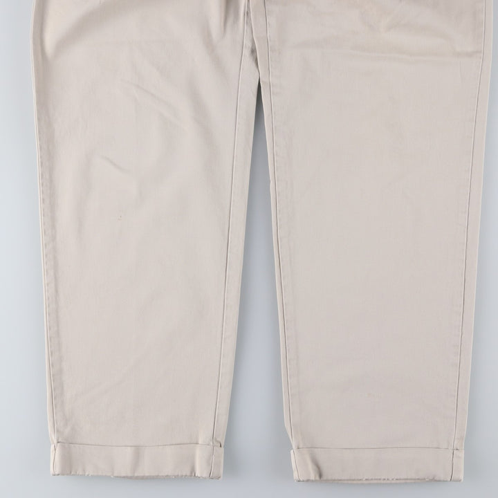 Ralph Lauren Polo Ralph Lauren Two-Pleat Chino Pants, Made in Mexico, Men's Size W34 (approx.) cotton ivory Vintage Second Hand