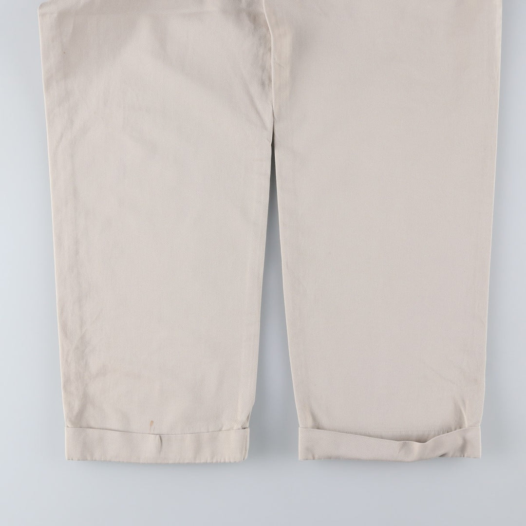 Ralph Lauren Polo Ralph Lauren Two-Pleat Chino Pants, Made in Mexico, Men's Size W34 (approx.) cotton ivory Vintage Second Hand