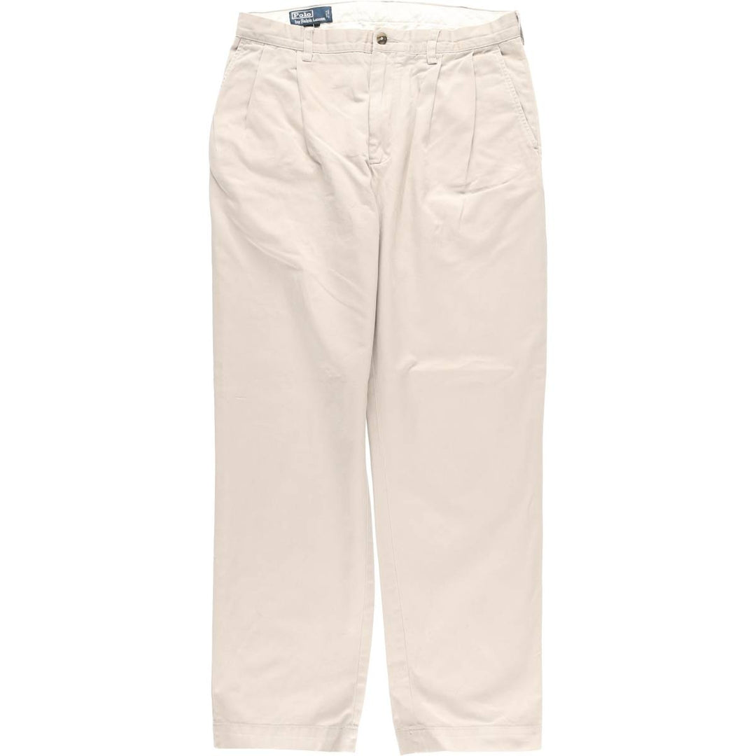 Ralph Lauren POLO by Ralph Lauren REVERSE PLEATED PROSPECT PANT Two-pleat Chino Pants Men's W34 cotton Beige type Vintage Second Hand