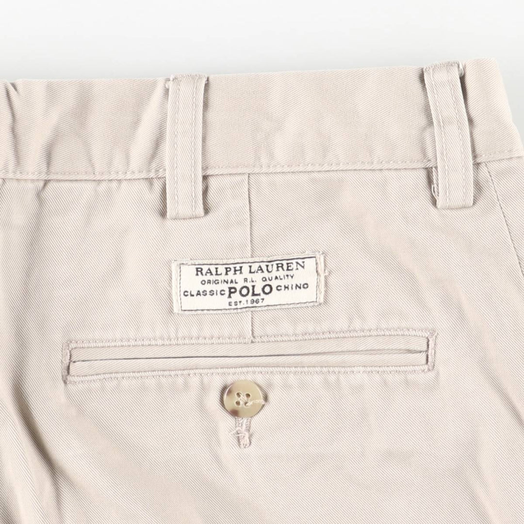 Ralph Lauren POLO by Ralph Lauren REVERSE PLEATED PROSPECT PANT Two-pleat Chino Pants Men's W34 cotton Beige type Vintage Second Hand