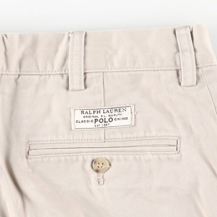 Ralph Lauren POLO by Ralph Lauren REVERSE PLEATED PROSPECT PANT Two-pleat Chino Pants Men's W34 cotton Beige type Vintage Second Hand