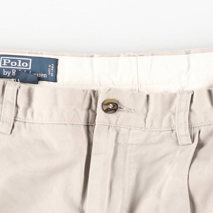 Ralph Lauren POLO by Ralph Lauren REVERSE PLEATED PROSPECT PANT Two-pleat Chino Pants Men's W34 cotton Beige type Vintage Second Hand