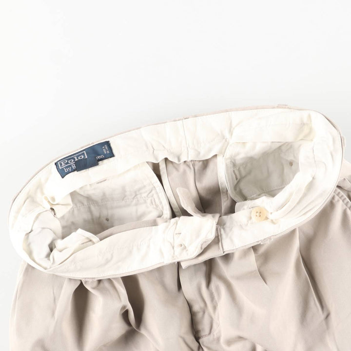 Ralph Lauren POLO by Ralph Lauren REVERSE PLEATED PROSPECT PANT Two-pleat Chino Pants Men's W34 cotton Beige type Vintage Second Hand