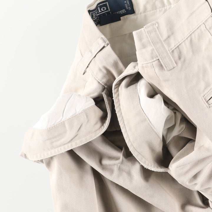 Ralph Lauren POLO by Ralph Lauren REVERSE PLEATED PROSPECT PANT Two-pleat Chino Pants Men's W34 cotton Beige type Vintage Second Hand