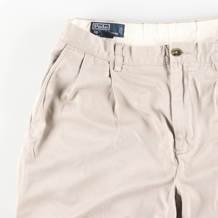 Ralph Lauren POLO by Ralph Lauren REVERSE PLEATED PROSPECT PANT Two-pleat Chino Pants Men's W34 cotton Beige type Vintage Second Hand
