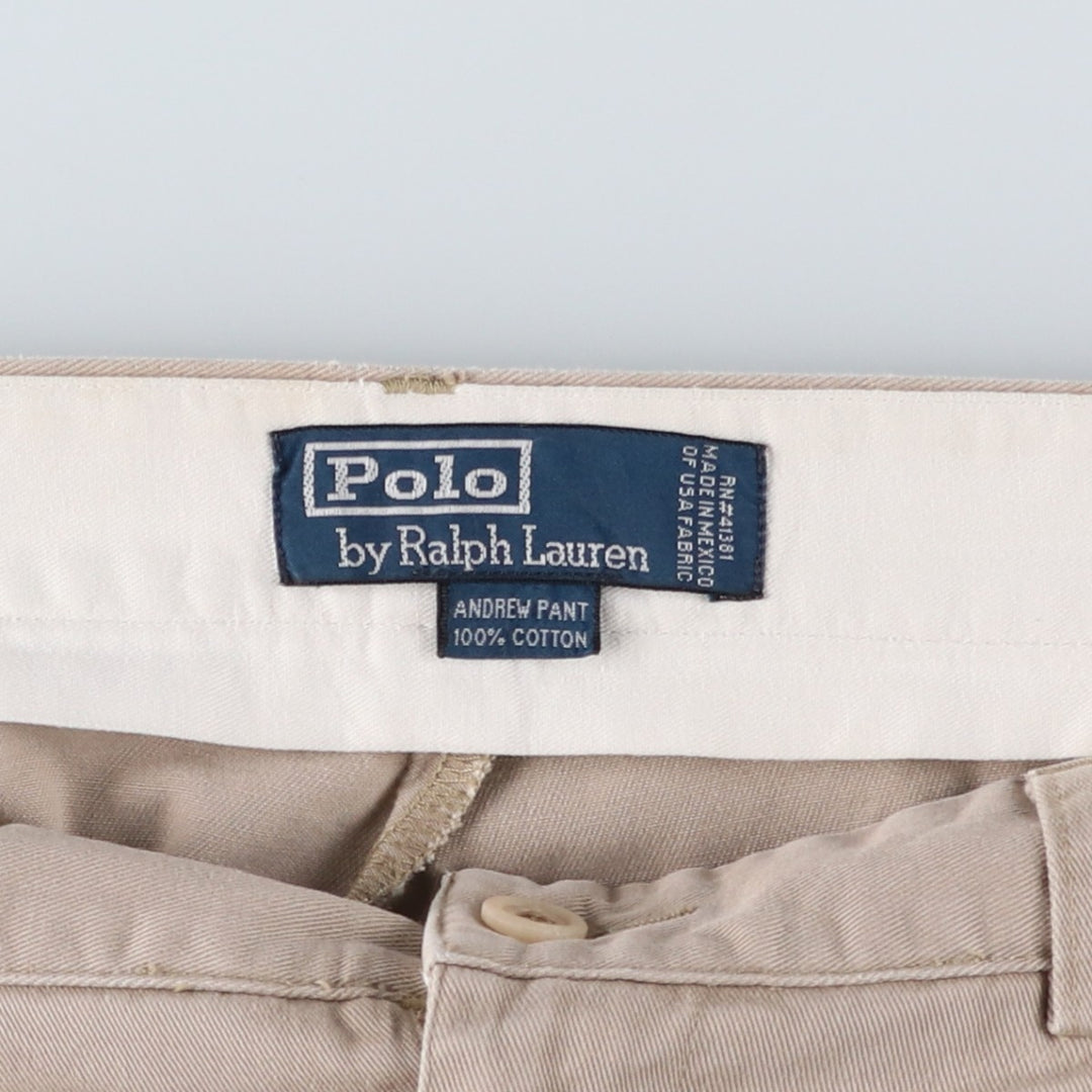 Ralph Lauren POLO by Ralph Lauren Two-pleat Chino Pants for Men, W35 cotton Beige type Vintage Second Hand
